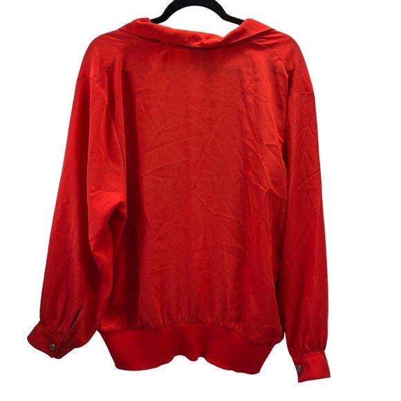 ANDREA GAYLLE WOMEN BLOUSE COLOR RED SIZE 18 LONG SLEEVE - Picture 3 of 12